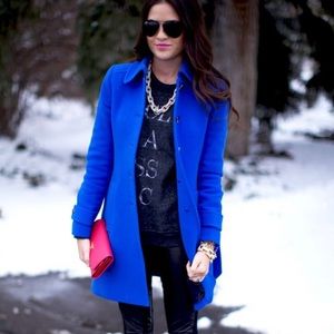 J.Crew Italian Double Cloth Slim Trench Coat - Blue